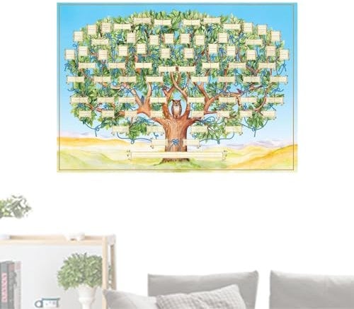 Stammbaum Vorlage Zum Ausfüllen, Stammbaum-Poster, Exquisite Schöne Ausfüllbare Ahnentafel | Familiengeschichte-Fototuch, Handschrift, Stammbaum-Diagramm, Stammbaum-Bild, Dekoration Für Zuhause