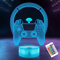 OkiyiD Game Controller Kinder 3D Nachtlicht, Spiel 3D Optische Täuschungs lampe, 16 Farben Ändern und Fernbedienung, Kopfhörer Geschenke für Musik Spieleliebhaber, Xmas Geburtstags für Kinder Jungen