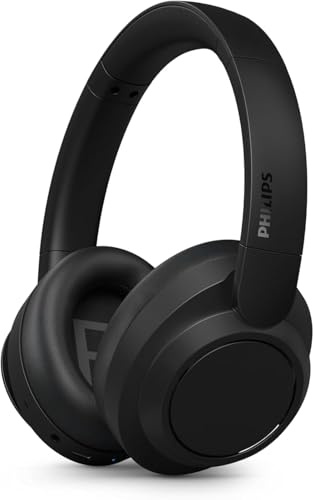 PHILIPS H6509 Cuffie wireless over-ear con cancellazione del rumore Pro Over-ear, suono naturale, bassi dinamici, fino a 70 ore di riproduzione, nero (TAH6509BK/00)