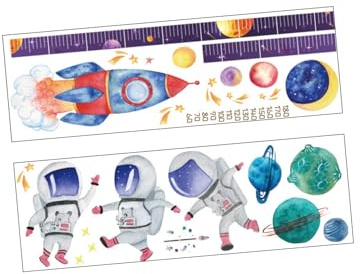 CATIEBYE 1satz Removable Height Chart Decal Astronaut Kinderzimmer Wandsticker Höhenmessung Abnehmbar Kreative Wanddekoration Für Babyzimmer Und Spielzimmer