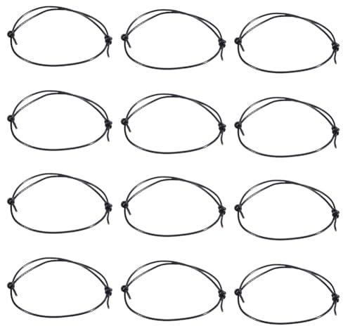SOFPLATE 60 Bracelet à Cordon Réglable en Cuir Réglable de 19 à 27cm en Similicuir Noir pour la Fabrication de Bijoux Bracelets Breloques Colliers Fournitures de Bricolage