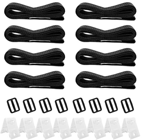 Kit di Fissaggio per Bobina di Copertura Solare per Piscina, Accessori per Bobina di Copertura Solare per Piscine, Cinghie di Fissaggio A Rullo per Piscina, 8 Cinghie A Spirale, 8 Piastre E 8 Fibbie
