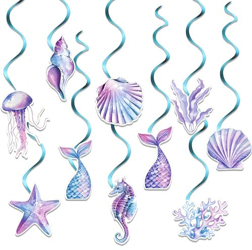 Meerjungfrau Geburtstag Party Dekorationen Meerjungfrau Girlande Unterwasser Deko Unterwasserwelt Deko für Thema Geburtstag Party Dekorationen Mermaid Hängend Decor