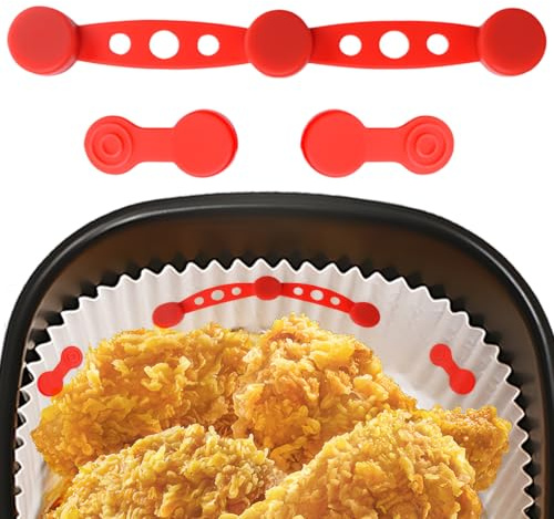 3 Pezzi Friggitrice ad Aria Magnetica in Silicone Fibbia, Accessori Friggitrice ad Aria | Magnetiche in Silicone per Friggitrici, Magneti per Carta da Forno Airfryer, Resistente al Calore