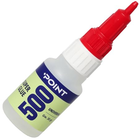 Point 500 Sekundenkleber Extra Stark – Sekundenschnelle Verklebung in Profiqualität für Kunststoff, Metall, Holz, Keramik, Gummi, Glas, Leder etc. – Anti-Verstopfverschluss – 30 g