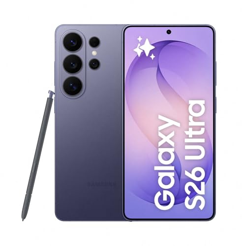 Samsung Galaxy S26 Ultra AI Phone, Privacy Display, Snapdragon AP, 200MP Camera, 12 GB Memory, 512 GB Storage, 5000 mAh Battery, Galaxy AI, Cobalt Violet, 3 Year Extended Warranty (UK Version)
