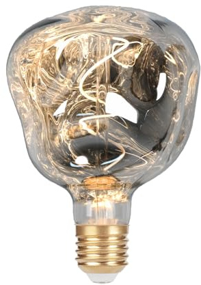 KOOYWAN 5W G125 E27 XXL LED Lampe Silber Chrom Asymmetrisch Dimmbar | Silbernes Design für einzigartiges Licht. Schafft Retro-Atmosphäre für Schlafzimmer, Café und Restaurant.