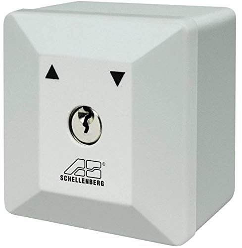 Schellenberg 25101 Interrupteur à clé pour motorisation porte de garage, avec 3 clés incluses, Blanc