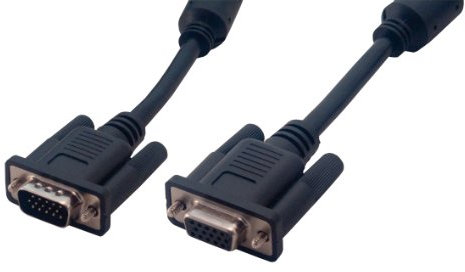 MCL 3m HD15 Male/Femelle 3 Coaxial and 9C SVGA Extension Câble - Noir