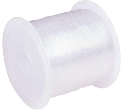 PandaHall 131fts 0.4mm Clear Fishing Line Invisible Nylon Thread Jewelry String Wire Beading Cords String for Party Balloon Decor, Seed Beads Jewelry Bracelet Making Mothers Day Ornament Hanging, 40m
