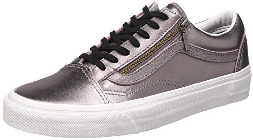 Vans Old Skool Zip - Scarpe da Ginnastica Basse Unisex – Adulto, Viola (metallic Leather/thistle Purple/true White), 41 EU