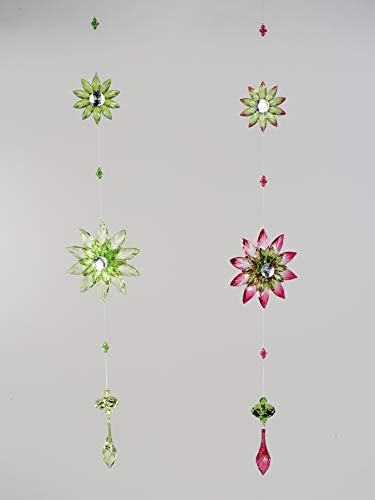 Formano 606051 Girlande Blume 65cm aus Acryl grün/rot sort. 1 St. schöner Deko-Artikel in frischen Frühlingsfarben