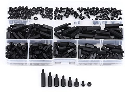 250 Stück/Set M3 männlich auf weiblich, Sechskant-Abstandshalter, Säulen, Schrauben, Muttern, Sortiment Kit mit Aufbewahrungsbox (M3)