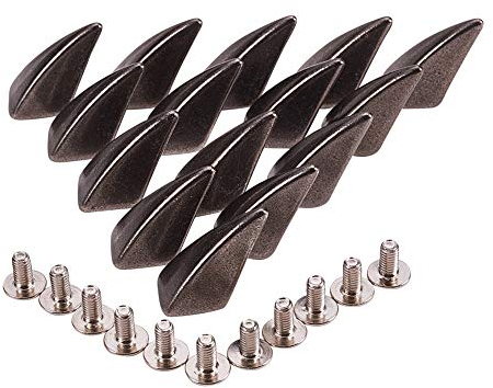 PandaHall 20 Sätze Gunmetal Shark Fin Form Spike Cone Studs Schraube Niet Metall Niet Spikes Schraube zurück für Tasche Hut Schuh Leder Halsband DIY Handwerk Zubehör