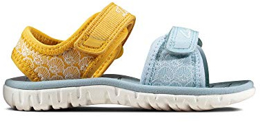 Clarks 261490696 Girls’ Closed Toe Sandals, Yellow (Yellow Interest Yellow Interest), 4.5 UK