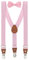 BomGuard 3 Clips Kinder Hosenträger Fliege Set Kleinkind Junge Mädchen,rosa