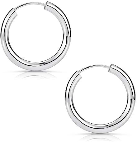 Materia Kleine Creolen Silber 925 - Damen Kinder Herren Ohrringe rund Creole 20mm mini SO-62