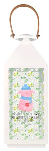 Mr. & Mrs. Panda L Deko Laterne Schweinchen Glühwein - Geschenk, Advent, Betrunken, Gartendekoration, XXL Laternen, Gartenlampe, Winter, Nikolaus,