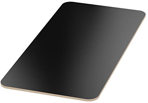 AUPROTEC 18mm Plateau de Table noir 800 mm x 800 mm Contreplaqué revêtu en mélamine 40cm-200cm au choix Radius angulaire 100mm Panneau de Contreplaqué en Bouleau : carré 80x80 cm