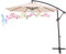 Groundlevel Bluetooth 3m Cantilver Banana Parasol With Built In Wireless Bluetooth Speaker And Colour Changing Light, Comes With Free Banana Parasol Cover - Cream