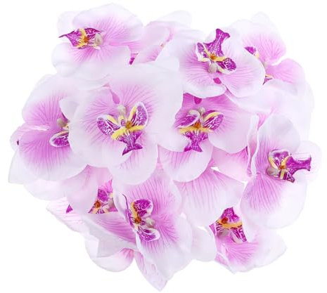 BESPORTBLE Künstliche Blumenköpfe: 20 Stück Orchideen Kunstblumenkopf - Künstliche Schmetterlingsblüten Seidenblumen Köpfe für Hochzeit Home Dekoration DIY Basteln Scrapbooking