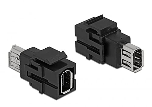 Delock Keystone Modul FireWire 6 Pin Buchse zu FireWire 6 Pin Buchse schwarz