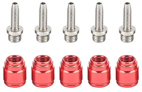 Keenso Scheibenbremse Olive Einsatz, 5 Sets Fahhrad Hydraulik Scheibenbremse Oliven und Verbindungseinsatz Aluminiumlegierung+Edelstahl für AVID Öl/Scheibenbremse