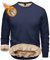 TACVASEN Herren Warme Fleece Pullover Sweatshirts Winter Langarm Shirts mit Fleecefutter (XL, Schwarzblau)