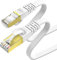 KASIMO Câble Ethernet Cat 7 Plat, Câble RJ45, Connecteurs Plaqués Or – Cable Réseau LAN Haut Débit 10 Gb/s - 600 MHz – 1,5m Blanc