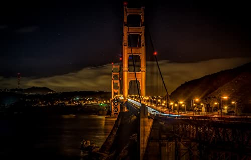 LHJOYSP Puzzle mädchen 3D Puzzle 1000 Teile City Bridge Golden Gate San Francisco 75x50cm