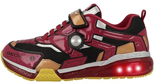 Geox J BAYONYC Boy Sneaker, Black Red A, 32 EU