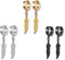 Titan Edelstahl Creolen Ohrringe Set für Herren Damen - 3 Paare Hängende Creolen mit Anhänger (Schwarz, Gold, Silber)
