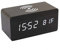 Syfunlv LED Digitaler Holz Wecker,Digitaler Holzwecker mit Temperaturanzeige digital Uhr mit drahtloser Aufladung mit Wireless Charger Datum 4 Helligkeit,Für Zuhause Schlafzimmer Und Büro (Schwarz)