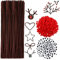 Cheeroyal 400St Weihnachten Rentier DIY Bastel-Set, bestehend aus 100St braunen Pfeifenreiniger Chenille, 150St Augen, 150St roten Pompon Pompon rote Nase Basteln