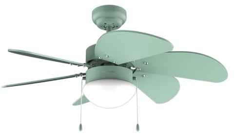 Cecotec - Ventilatore da Soffitto EnergySilence Aero 3600 Vision Full Green 50 W, Diametro 92 cm, 3 Velocità, 6 Lame Reversibili, Modalità Inverno-Estate, Utilizzo Facile, Interruttore a Catena