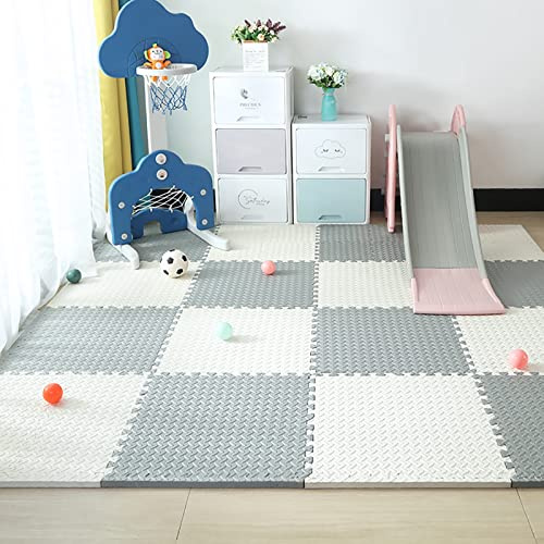 JYHCD Puzzlematte 60X60x2.5Cm Ineinandergreifende Bodenschutzmatte Weich rutschfest Puzzle Spielmatte,Krabbelmatte Wasserfest Schutzmatte Puzzlematte Für Home Gym, Kindergarten, Yoga Raum,B,6Pcs