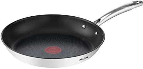 Tefal Frying Pan G73206 | 28 cm | Suitable for Induction Cookers | Durable Non-Stick Coating | Thermal Signal Technology | Stainless Steel / Black
