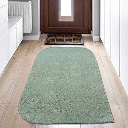 Teppich-Traum Schlazimmer Teppich – abgerundete Ecken – grün, 80 x 150 cm