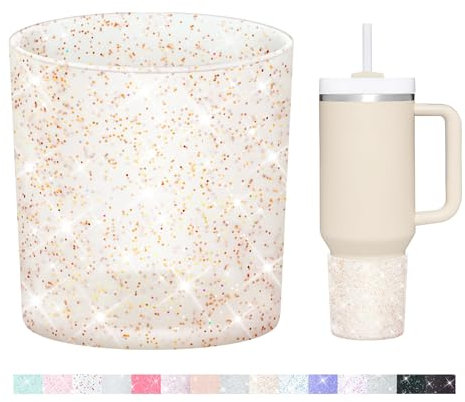 WUQID Bottes en silicone à paillettes compatibles avec Stanley Quencher H2.0 120 ml, 850,5 g, 591 ml et IceFlow Flip 850,5 g, 591 ml, gobelets antidérapants