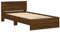 vidaXL Bettgestell, Bettrahmen mit Lattenrost, Bett Gästebett mit Kopfteil, Einzelbett Schlafzimmerbett Schlafzimmermöbel, Braun Eichen-Optik 100x200cm