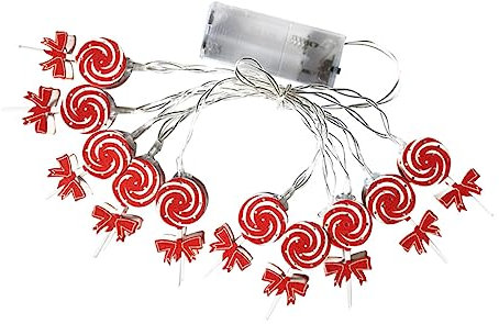 BESTonZON Led Lichterkette Zuckerstangenform Warmweiße Lichter Batteriebetrieben Weihnachtsdeko Für Kinderzimmer Party Shopping Mall