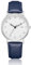 CIVO Uhr Damen Lederarmband Analog Armbanduhr: Datum Wasserdicht Elegant Runden Damenuhr Klassische Leicht zu Lesen Frauen Quarzuhr Blau Band