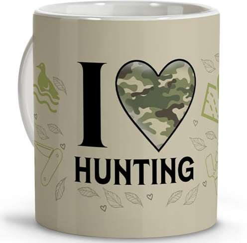 Geschenke für Jäger. Zubehör für die Jagd. Originelle Geschenke für Jäger. Originelle Tassen zum Verschenken. Keramikbecher 330 ml. Hunting