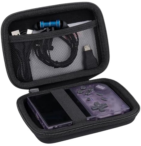 Khanka Estuche rígido de transporte para consola de juegos portátil RG35XX Plus / RG35XX Retro, cubierta de almacenamiento con 1 adaptador HDMI,1 protector de pantalla (RG35XX Plus/RG35XX no incluida)