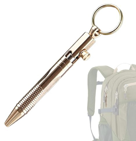 Arrovarp Schlüsselanhänger-Kugelschreiber, Messingstift,Tragbarer Schlüsselanhänger aus Messing mit Kugelschreiber-Anhänger | -Design-Stiftanhänger aus Messing für Partner, Kunden, Verwandte,