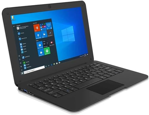 Mini netbook per notebook Windows 10 da 10,1 con 6 GB di RAM 64 GB SSD PC ultra sottile con mini PC Bluetooth Wi-Fi integrato,Black-6GB+64GB
