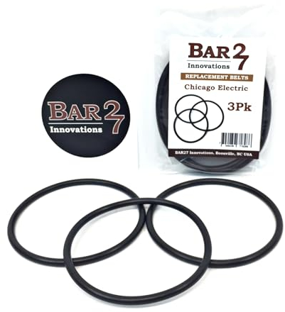Bar27 Brand 3 Pack Replacement Drive Belts for Chicago Electric Central Machinery ABN Viyuki Rock Tumblers