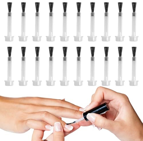 Nail Polish Brush, 20 Pcs Nail Varnish Brush, Liquid Replacement Nail Polish Brushes for Nail Art Gel Nails Home Salon Dip Nail Polish Powder Base Coat Top Coat