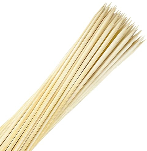 CrazyTerra Bamboo S'mores Sticks (50 Pcs), 16 Extra Long, 5mm Heavy Duty, Natural