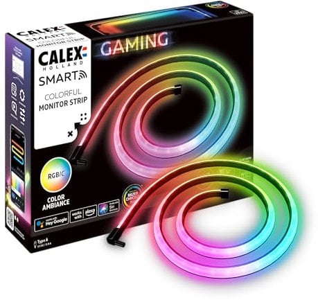 CALEX - Gaming Strip Light for Monitor, Razer Chroma Compatible, Smart Home, RGBIC Synchronization for PC, 110cm